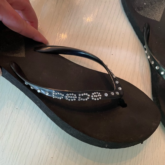 Bebe Rhinestone Flip Flops - Picture 2 of 4